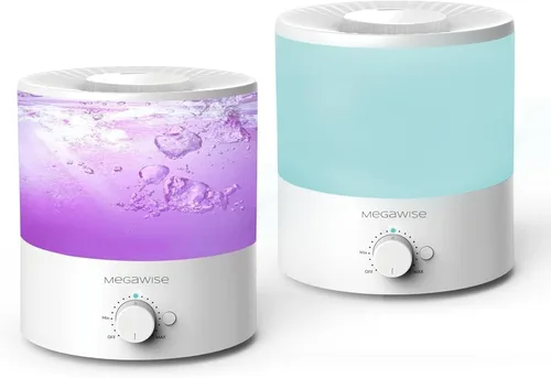 MegaWise Humidificadores de niebla fría para bebés, dormitorio, guardería, hogar y oficina, vaporizador ultrasónico súper silencioso, recarga
