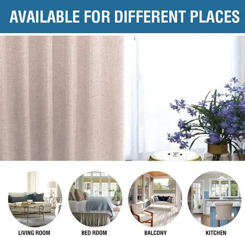 Miniatura 11 de H.VERSAILTEX - Cortina opaca 100 % de lino de 108 pulgadas de largo para dormitorio, con aislamiento térmico, lino texturizado, ahorro de energía