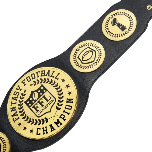 Miniatura 6 de Spire Designs Cinturón de fútbol de fantasía ajustable, negro, cintura de 30 a 42 pulgadas, unisex oficial ganador del primer lugar, Negro