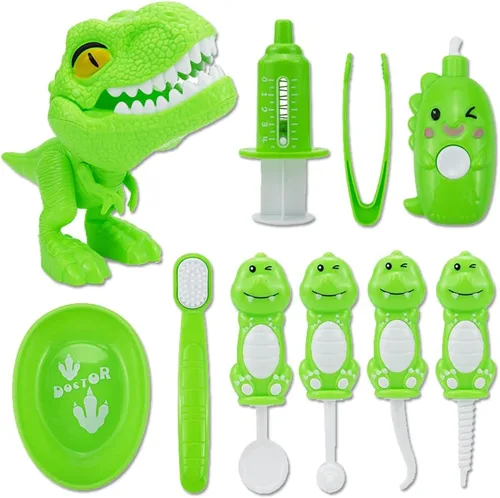 Juego de simulación de dinosaurio de plástico, juego de dentista, kit médico de animación de animales, juguete de simulación para niños, juego de