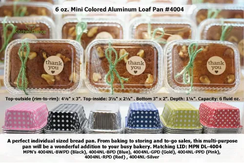 Miniatura 4 de KitchenDance - Mini moldes desechables de aluminio con tapas, 6 onzas, rectangulares de tamaño individual, moldes para hornear de papel de aluminio