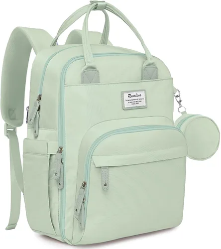RUVALINO Mochila para pañales - Bolsa de viaje multifunción para bebé con cambiador, soportes aislados para botellas y funda para chupete, gran