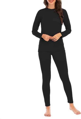 Miniatura 2 de American Trends Conjunto de ropa interior térmica para mujer, ropa interior larga con forro polar, parte superior e inferior, conjuntos térmicos