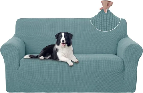 Miniatura 50 de U-NICE HOME Funda elástica para sofá, lavable, protector de muebles para sofá de 3 cojines, apta para mascotas (sofá, gris)