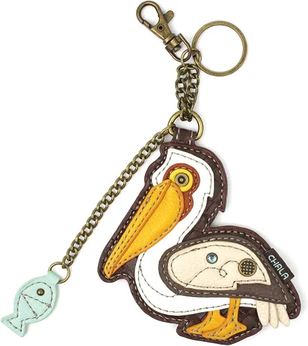 Miniatura 2 de Chala Bolsos de mano, estilo casual, suave, grande hombro o bolso cruzado con llavero, color verde azulado, Búho