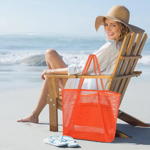 Miniatura 5 de WantGor Bolsa de malla de playa, bolso de compras para mujer, bolso de compras para mujer, bolso de viaje casual, bolsas de hobo plegables de gran