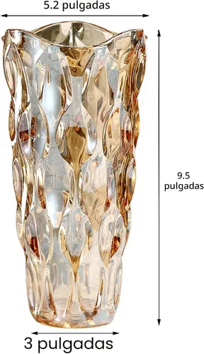 Miniatura 2 de Florero de cristal ámbar grueso de 9.5 pulgadas de alto para decoración del hogar, comedor, mesa de boda, oficina, vacaciones, fiesta, centro de mesa
