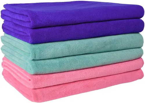 JML Toallas de microfibra, juegos de toallas de baño (paquete de 6, 27 x 55 pulgadas), extra absorbentes, de secado rápido, multiusos, para baño,