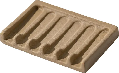 Tanew Jabonera de cerámica autodrenante, soporte para jabón de barra, jabonera de cascada, soporte para jabón de ducha, soporte para esponja,