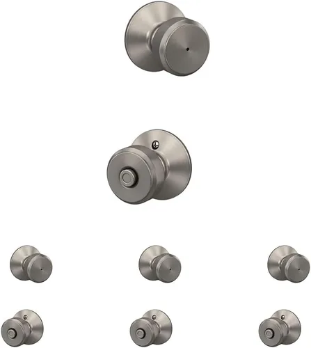 Miniatura 52 de SCHLAGE F51A BWE 622 - Pomo de puerta Bowery, cerradura de entrada con llave, color negro mate Mate negro