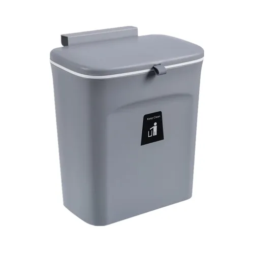 TOPROAD Basurero colgante de cocina, de 2.4 galones, para encimera de compost, pequeño cubo de basura con tapa para armario, baño, dormitorio,