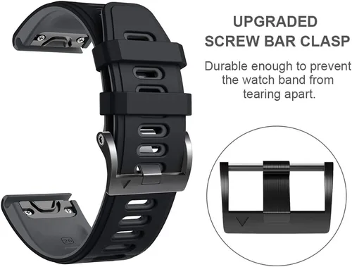 Miniatura 3 de ANCOOL - Correa suave de repuesto para reloj compatible con relojes inteligentes Fenix 6X Pro/Fenix 5X/Fenix 5X Plus/Fenix 3