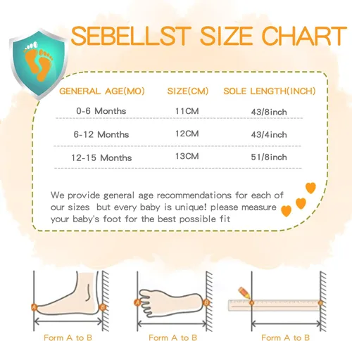 Miniatura 6 de SEBELLST Zapatos para bebés de 6 a 12 meses, 12-18 meses, zapatos para bebés recién nacidos de 0 a 6 meses, zapatos de cuna para bebé, zapatos