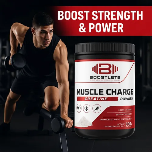 Miniatura 3 de MuscleCharge - Monohidrato de creatina en polvo de alta calidad, apoya el crecimiento muscular, la fuerza, el rendimiento y la energía, probada