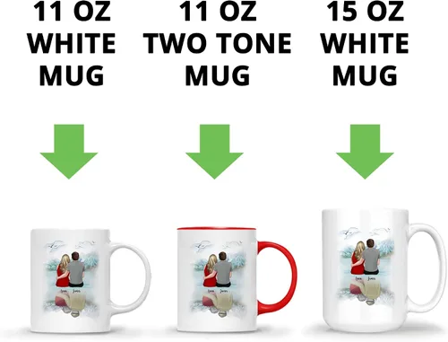 Miniatura 6 de Gossby Taza para parejas, regalo personalizado para pareja, marido, esposa, novio, novia con diseño, nombre, San Valentín, boda, aniversario, regalo