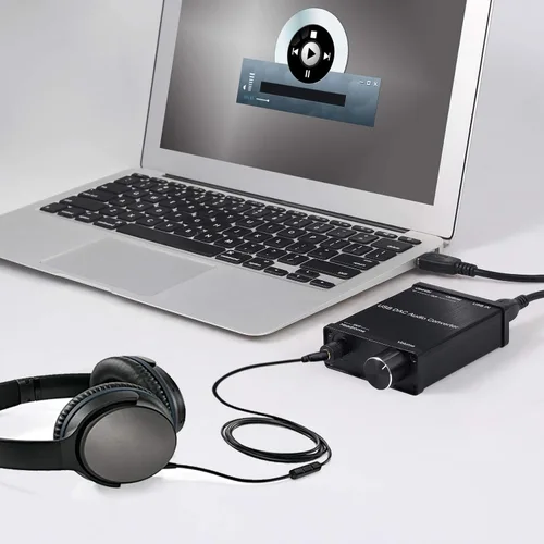 Miniatura 4 de LiNKFOR Amplificador USB DAC y auriculares, coaxial/óptico/salida de auriculares de 0.250 in, USB a coaxial S/PDIF convertidor digital a analógico