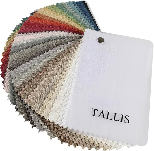 ChadMade Tallis Collection Folleto de muestra de tela en 5.9 in de largo x 3.9 in de ancho x 2.2 in de alto, mezcla de lino y poliéster, peso medio,