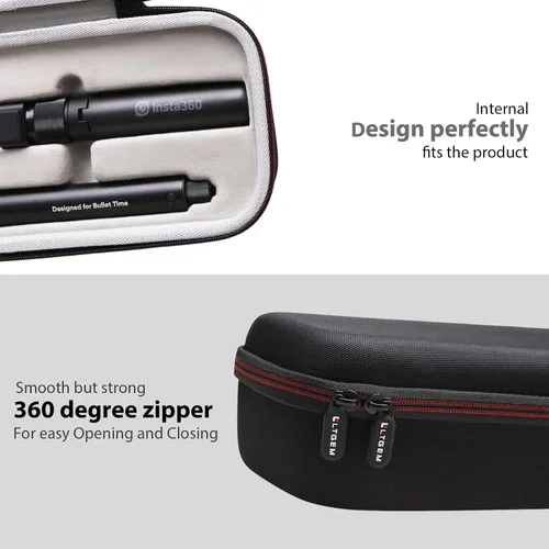 Miniatura 5 de LTGEM - Funda para Insta360 ONE RS de 1 pulgada 360 Edition y Bullet Time, mango para selfie stick y trípode plegado, bolsa de transporte protectora