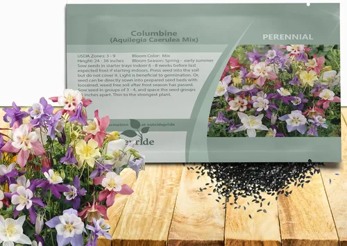 Outsidepride Semillas de columbina mixtas, 1000 piezas de semillas de flores perennes, fáciles de cultivar para plantar, adecuadas para jardín apto