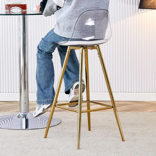 Miniatura 5 de Silla de bar acolchada moderna y cómoda con patas de metal, diseño de moda adecuado para comedor, cocina, terraza y sillas de sala de estar.