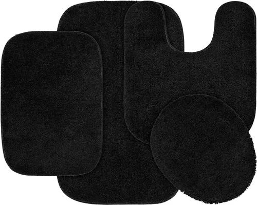 Miniatura 73 de Garland Rug 2 alfombras de baño tradicionales de nailon lavables color morado (17 x 24 pulgadas, 21 x 34 pulgadas), suaves, absorbentes y elegantes