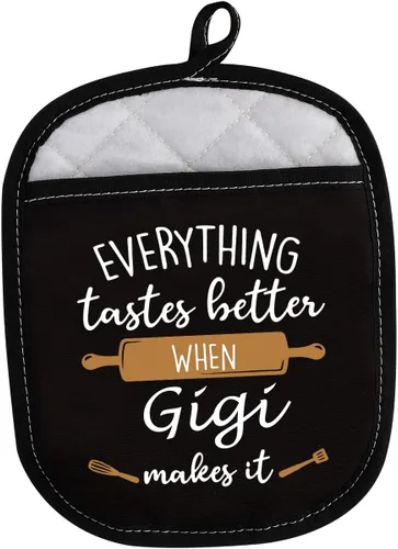 LEVLO Los mejores regalos de cocina para hornear para madre, padre, todo sabe mejor cuando Mimi/abuela/nana/papa/nonna/gigi hace que sea guantes de