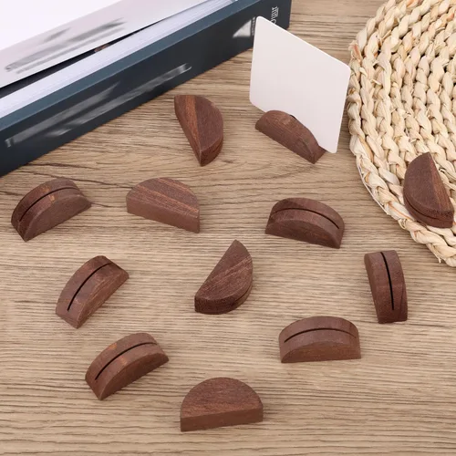 Miniatura 3 de Tinoaly 30 soportes de madera para números de mesa, soportes de madera semicircular para bodas, restaurantes, banquetes, fiestas de cumpleaños