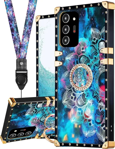 Miniatura 18 de Loheckle Funda para Samsung Galaxy Note 9 para mujer, diseño con soporte de anillo y cordón, elegante funda de lujo de abejas para Samsung Note 9 6.4