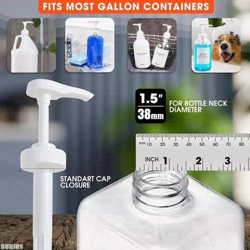 Miniatura 2 de Dispensador de bomba de galón, dispensador de lavandería de 1 galón para detergente líquido, botella de 1 pulgada, dispensador de desinfectante