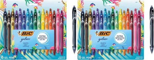 Miniatura 8 de BIC Gelocity - Juego de bolígrafos de gel con temática oceánica de secado rápido con tinta de secado rápido y diseño retráctil, 16 unidades en tinta