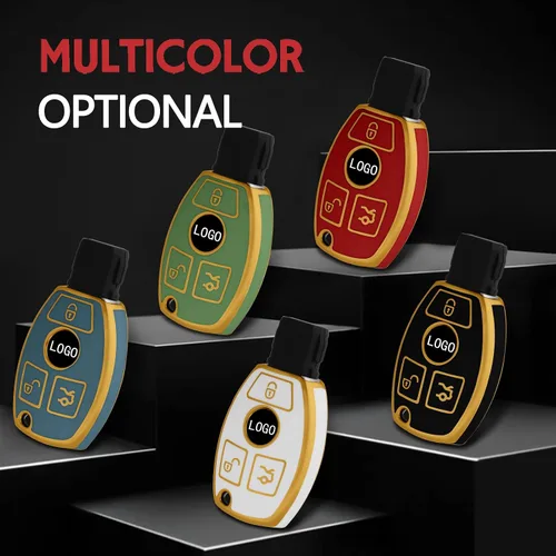 Miniatura 8 de Funda para llavero de automóvil de Mercedes Benz, con protección de TPU suave, compatible con Mercedes Benz C E S M CLS CLK G Class Keyless Smart