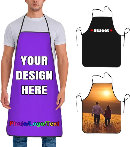 Miniatura 32 de Delantal de chef personalizado para hombres y mujeres, para cocinar, con nombre, logotipo, foto, regalos de cocina para familiares y amigos
