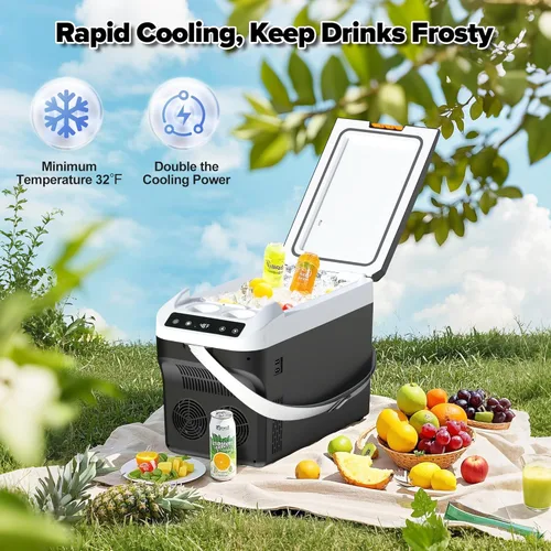 Miniatura 2 de advwin Refrigerador de 12 voltios para automóvil de 23 cuartos (22L), enfriador/calentador eléctrico, enfriador de automóvil enchufable con cable