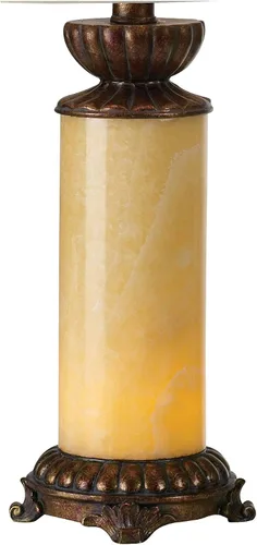 Miniatura 6 de Barnes and Ivy Lámpara de mesa tradicional con luz nocturna de 28.5 pulgadas de alto, bronce oscuro, columna, piedra de ónix blanco, decoración