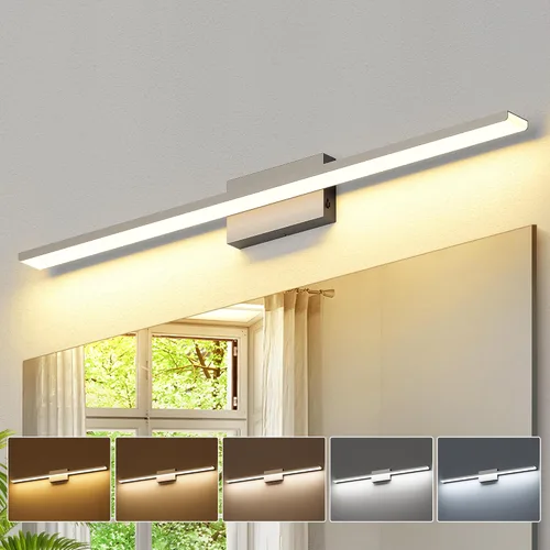 Miniatura 10 de JUSHENG Luces de Tocador Negras para Baño 5CCT Regulables Accesorios de Luces de Tocador para Baño Luz LED de Tocador Barra de Luz de Tocador 24