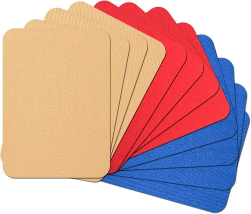 Miniatura 13 de 15 piezas de parches de tela de calidad premium para planchar por dentro y por fuera, adhesivo más fuerte, algodón, rojo, verde, azul, marrón