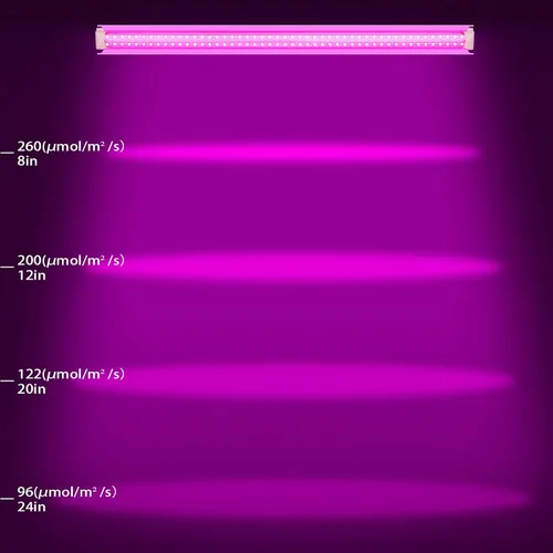 Miniatura 6 de Paquete de 8 luces LED de cultivo de 4 pies, 336 W (8 x 42 W) de alta intensidad de espectro completo luces de cultivo para interiores con alto Rosa