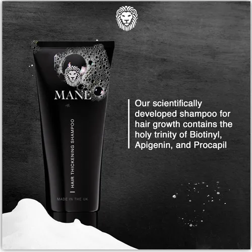 Miniatura 4 de Mane Champú de biotina espesante para el crecimiento del cabello, hombres y mujeres, apoya el cabello fino y adelgazante, reduce la pérdida