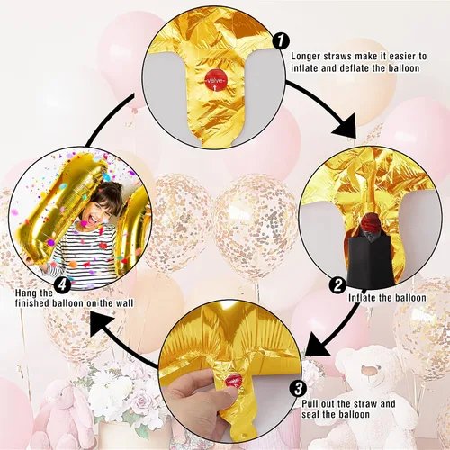Miniatura 7 de Globos de números de 40 pulgadas del 0 al 9 dorados grandes del número 0, globos digitales para suministros de decoración de celebración de fiesta