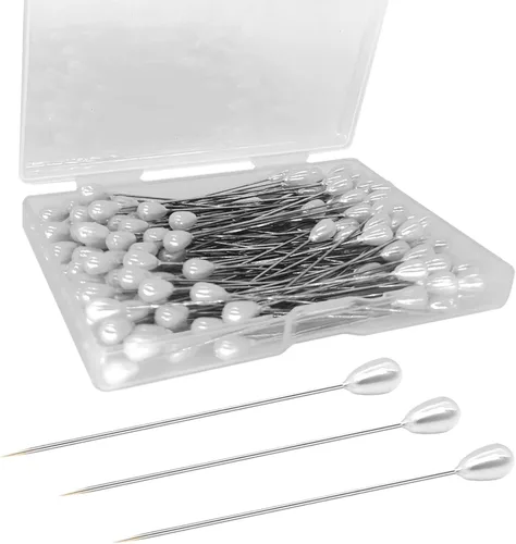 200 alfileres de ramillete, alfileres de costura de perlas en forma de lágrima, largos de 2 pulgadas, para ramo de boda, joyas, flores, decoración