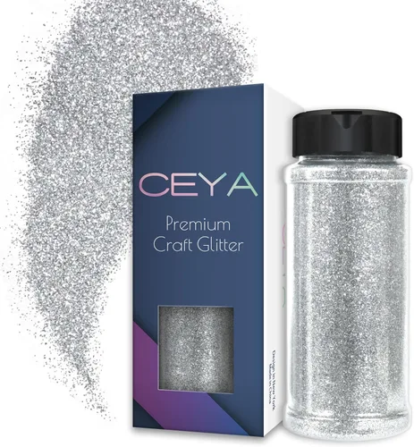 Miniatura 37 de Ceya Purpurina en polvo ultrafina de 3.8 onzas / 3.88 oz con purpurina blanca perla, 1/128 pulgadas, 0.008 pulgadas, 0.008 in para slime, resina