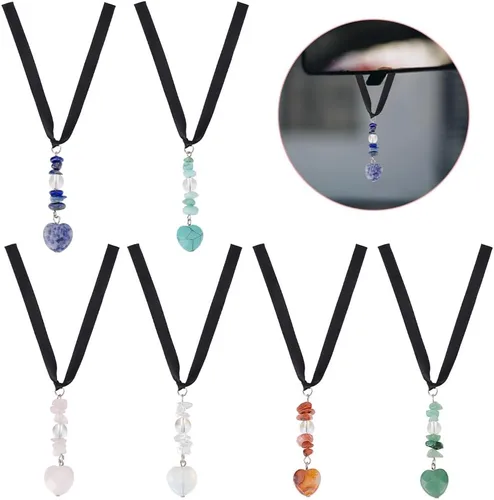 Miniatura 8 de Adorno colgante azul para coche con ojo malvado, dijes de cuentas con ojo malvado con adorno colgante de luna para coche, atrapasueños, regalo