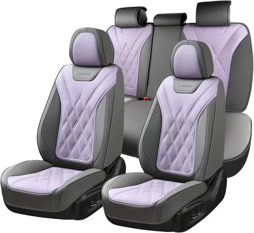 Miniatura 74 de Coverado Juego completo de fundas de asiento de automóvil, fundas de asiento negras para asientos delanteros y traseros de automóvil, protector