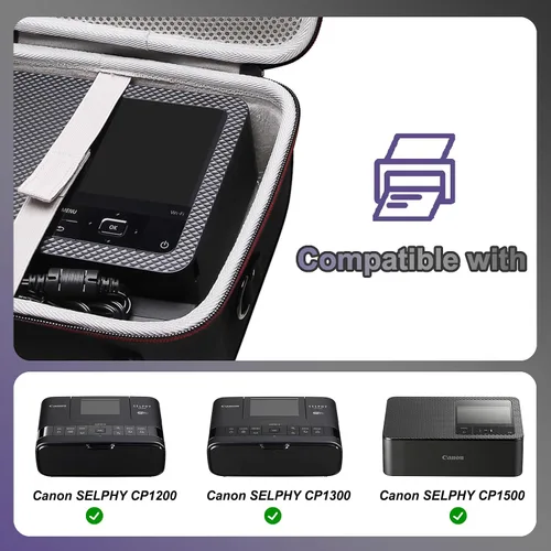 Miniatura 2 de LTGEM - Funda de impresora portátil compatible con Canon Selphy CP1500/CP1300 impresora fotográfica compacta, bolsa de almacenamiento de viaje