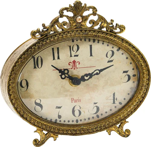 Miniatura 14 de Creative Co-Op Reloj de repisa de peltre envejecido verde