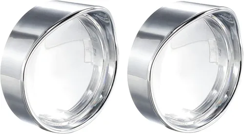 Miniatura 5 de NTHREEAUTO - Cubierta de lente de señal de giro de bala ahumada de 2 pulgadas con biseles de viseras negras, compatible con Harley Sportster Dyna