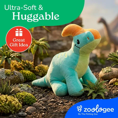 Miniatura 9 de The Petting Zoo Parasaurolophus - Peluche de dinosaurio de peluche, dinosaurio bebé, 12 pulgadas