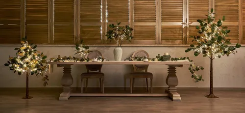 Miniatura 6 de Hairui Árbol de magnolia iluminado con temporizador de 18 pulgadas, 35 luces LED, funciona con pilas o enchufe USB, árbol de mesa de vegetación