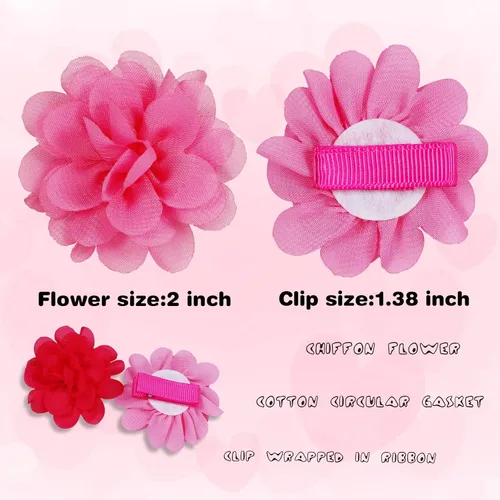 Miniatura 3 de 50 lazos de gasa para el pelo de 2 pulgadas, clips pequeños para niñas, totalmente forrados, antideslizantes, accesorios para el cabello para bebés