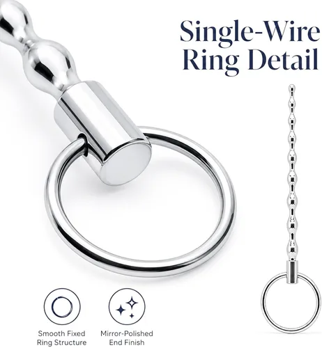 Miniatura 4 de 5.12 pulgadas de espada uretral sonidos dilatadores de pene estirador de pene tornillo tapón de pene sólido, sólido